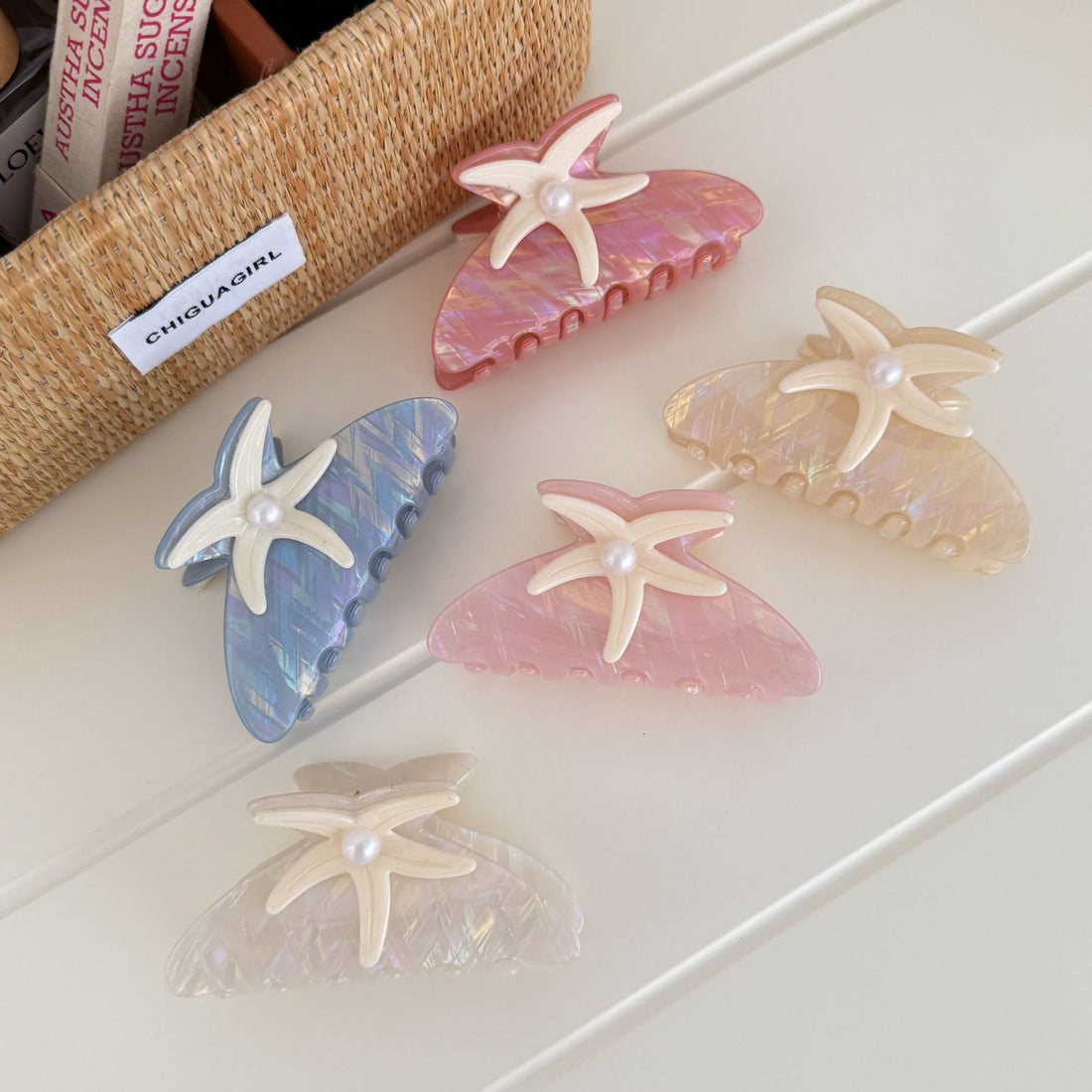 Trendy Pearl Starfish Medium H - DippedShop Wholesale - #2627