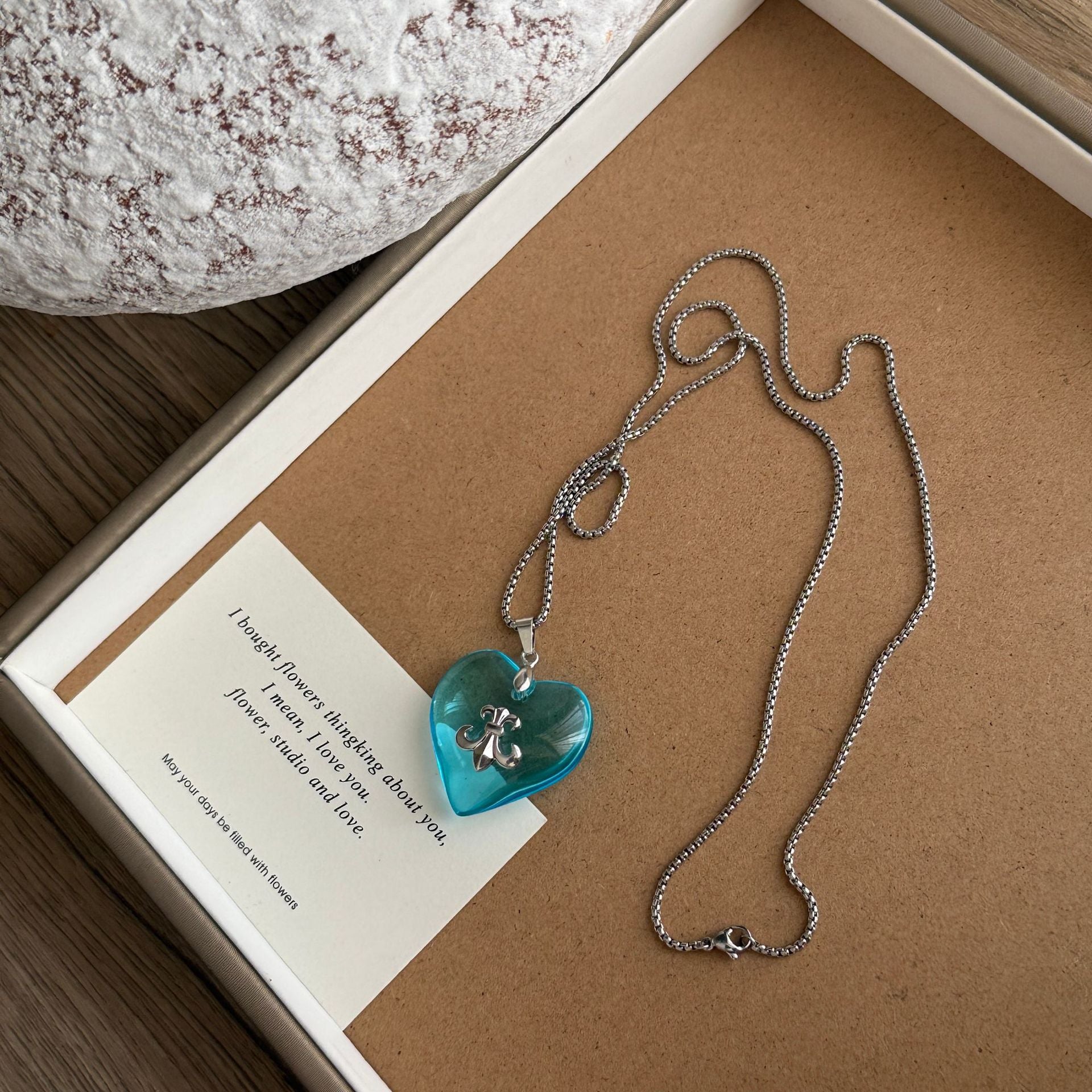 Minimalist Metal Heart Pendant Necklace 6W6JNC648