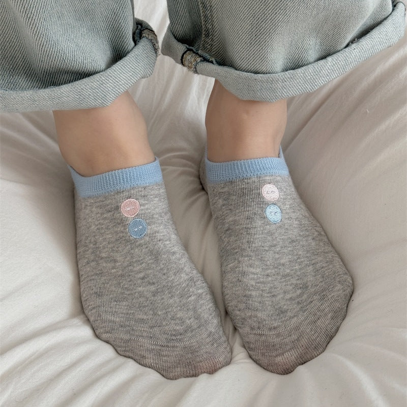 Color Block No Show Socks - DippedShop Wholesale - #3891