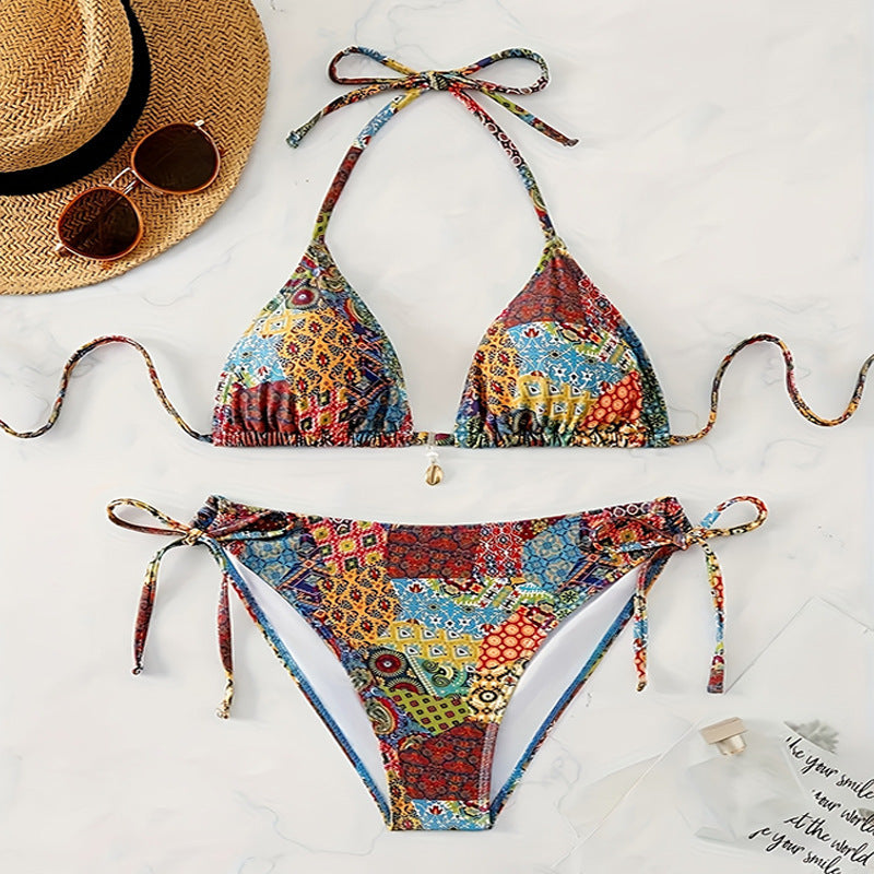 Sexy Colorful Halter Bikini Set - DippedShop Wholesale - #1091