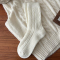 Simple Cable Knit Wool Blend Warm Crew Socks 6W8FSO540