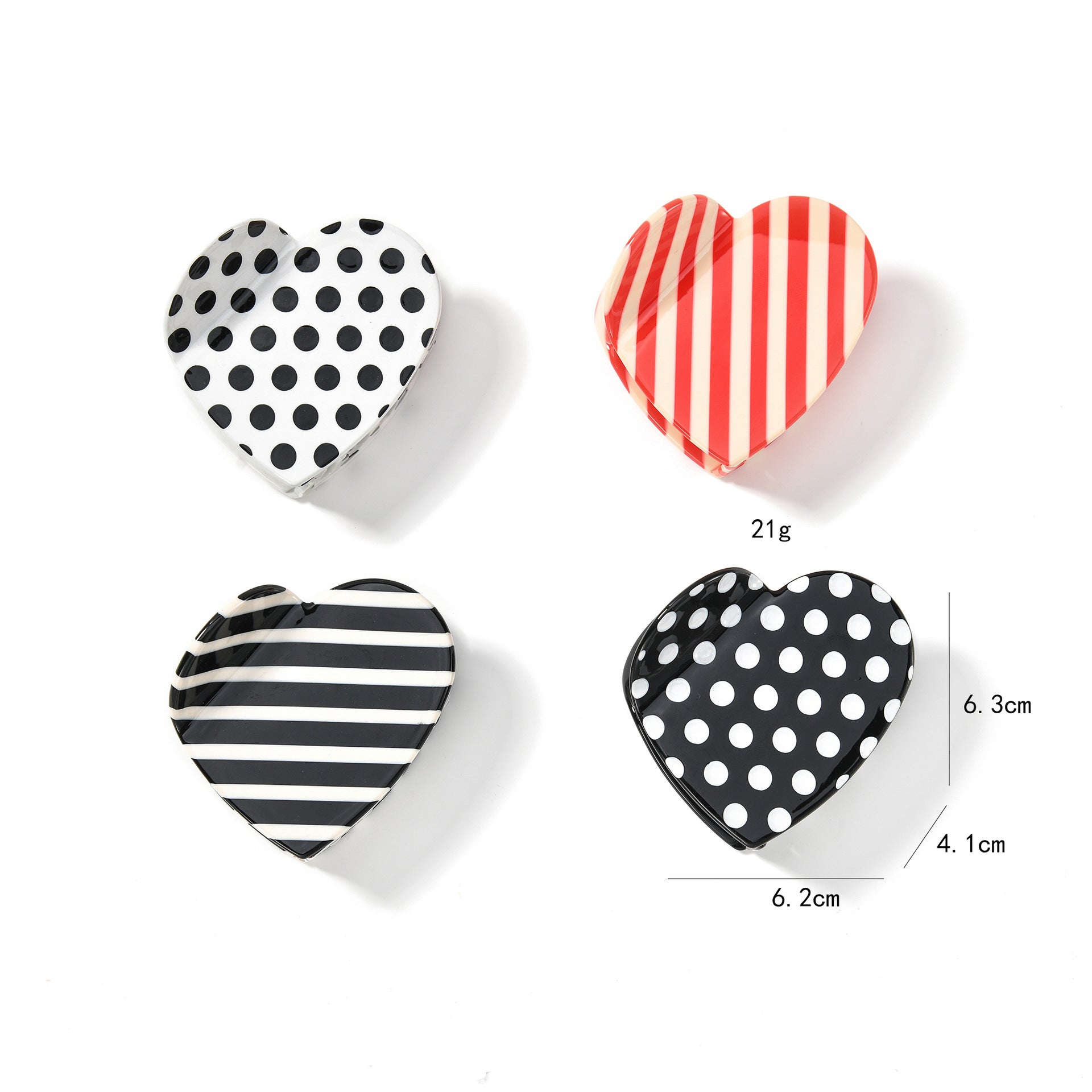 Minimalist Color Block Striped Acetate Hair Claw 8AS6HCP317T