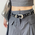 Vintage Chunky Buckle Star Leather Waist Belt 6W6JBT144