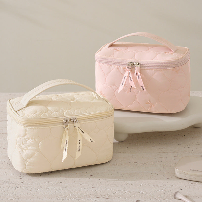 Simple Solid Color Quilt Shell Cosmetic Bag 6S5CO121