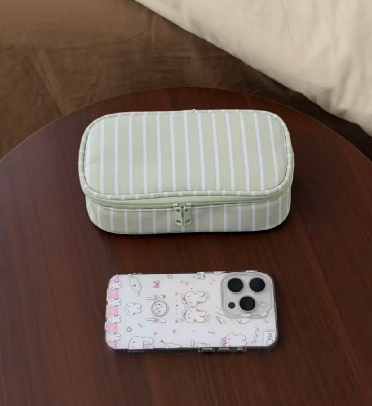 Fresh Striped Color Block Travel Makeup Bag 6S5CO177