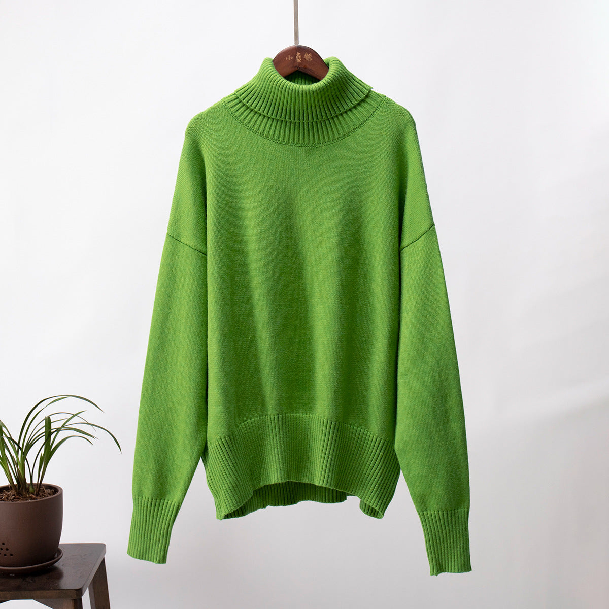 High Collar Loose Sweater - DippedShop Wholesale - #5747