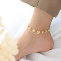 Gold Plated Cute Daisy Statement Anklets 8ZA6JAB21T