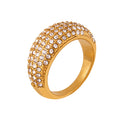 Chunky Gold Plated Sparking Zirconia Ring 8ZA6JRG143L