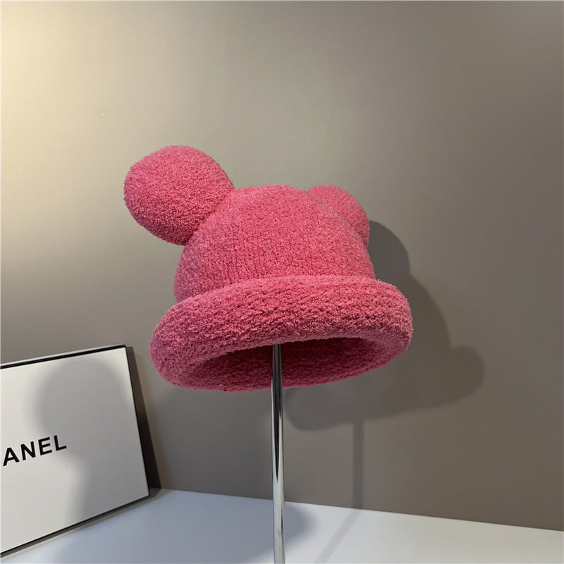 Cute Bear Ears Plush Bucket Hat 6W6HAT714