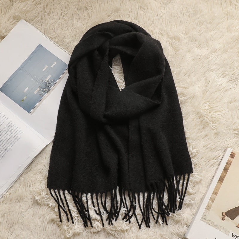 Solid Color Fringe Scarf - DippedShop Wholesale - #9187