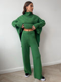 Loose High Collar Knit Set - DippedShop Wholesale - #8243