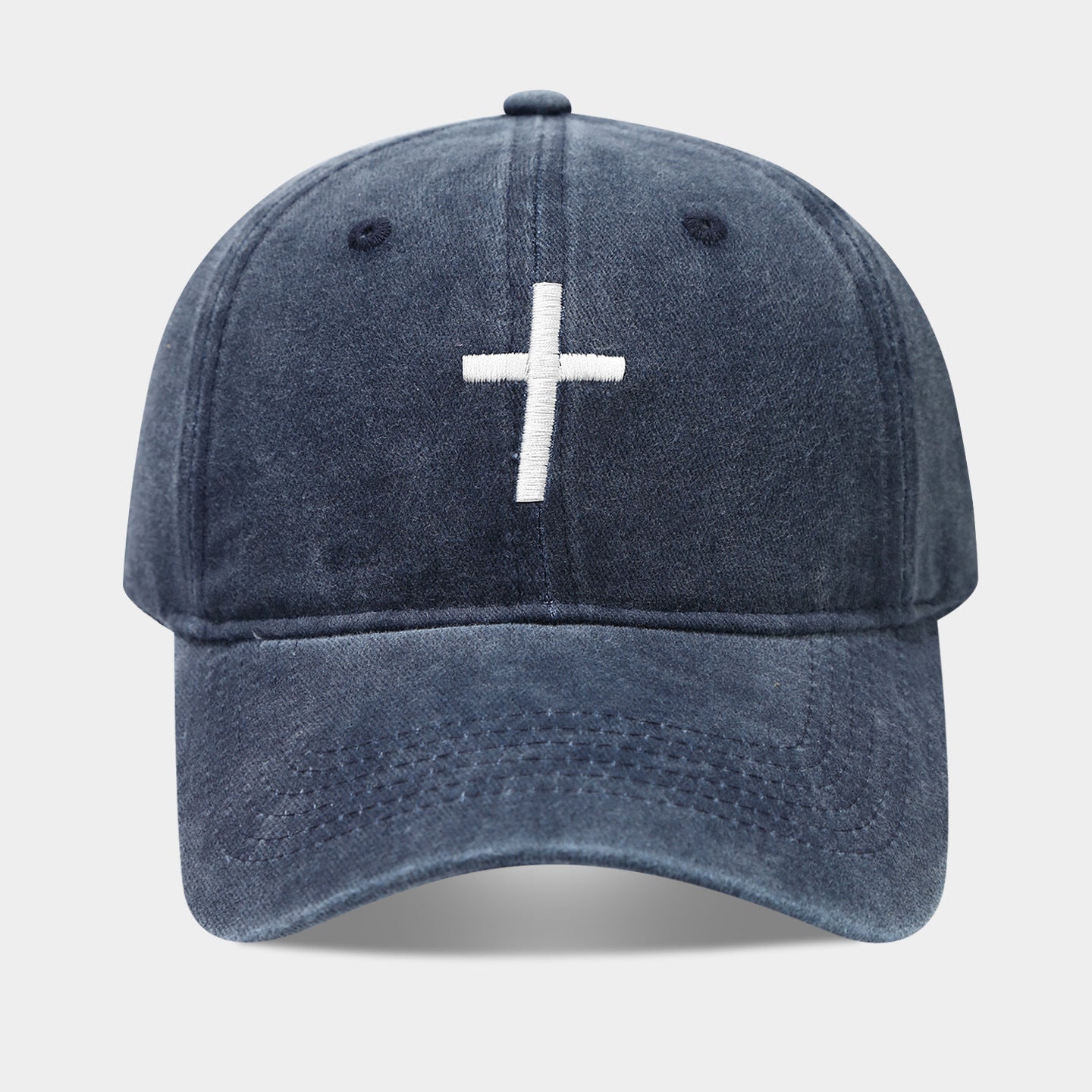 Solid Cross Embroidery Baseball Cap - DippedShop Wholesale - #3619