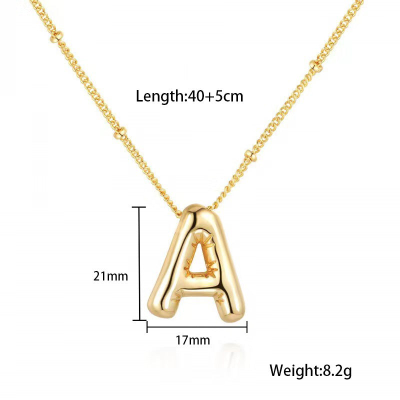 Gold Plated Letter Pendant Necklace DP25E790