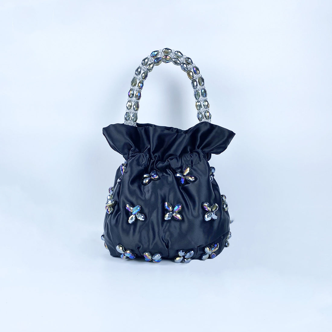 Handmade Beaded Satin Drawstring Party Handbag DP25C674