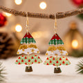 Cute Cartoon Print Christmas Tree Dangle Earrings 6W6JER679