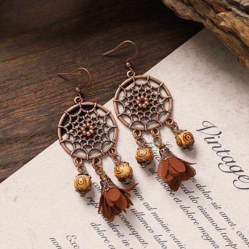 Geometric Wooden Dangle Earrings - DippedShop Wholesale - #8259