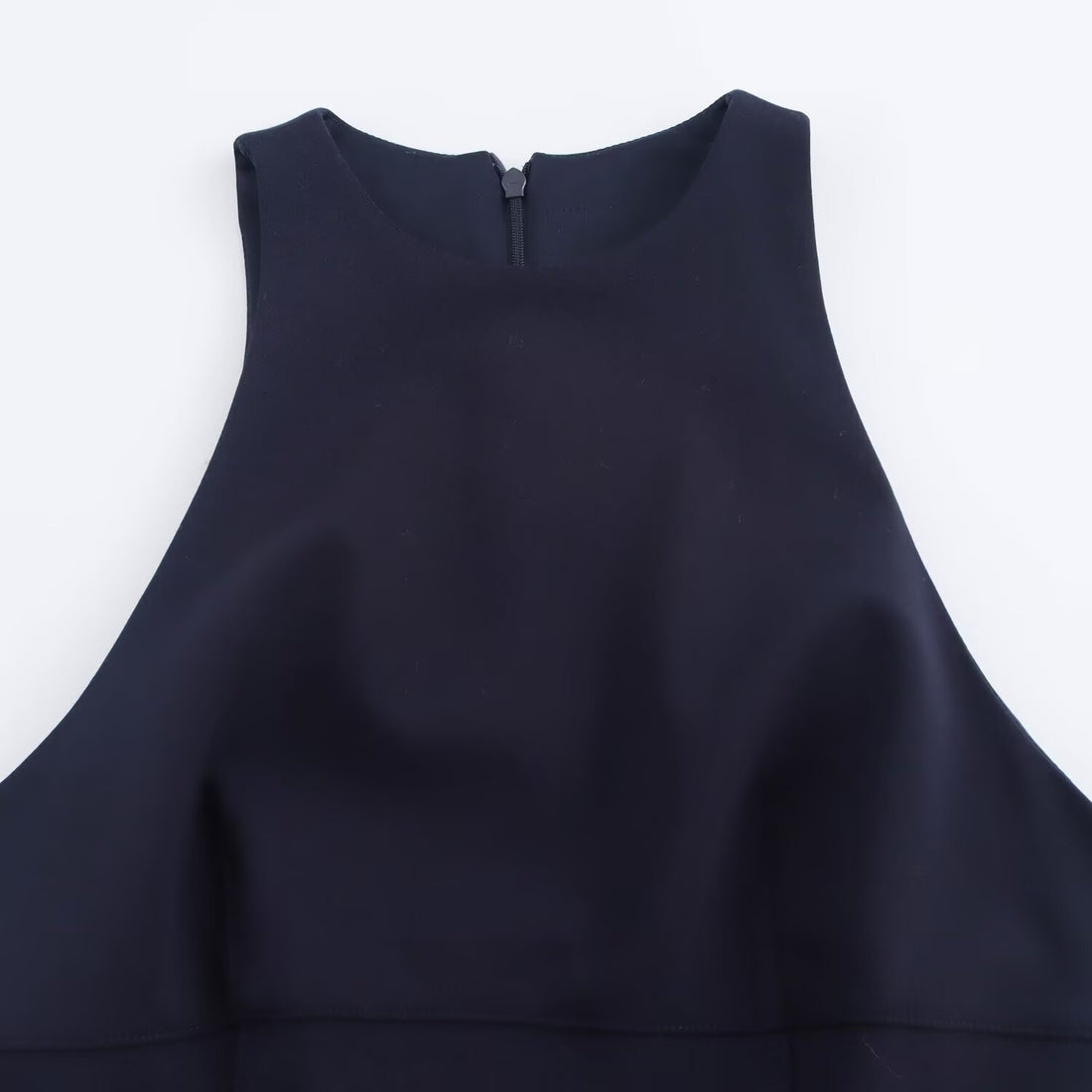 Trendy Round Neck Pleated Mini Dress DP25C995