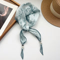 Vintage Flower Print Beaded Triangle Scarf MK2BW6W6NSI01