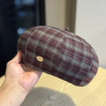 Plaid Beret Hat - DippedShop Wholesale - #7891