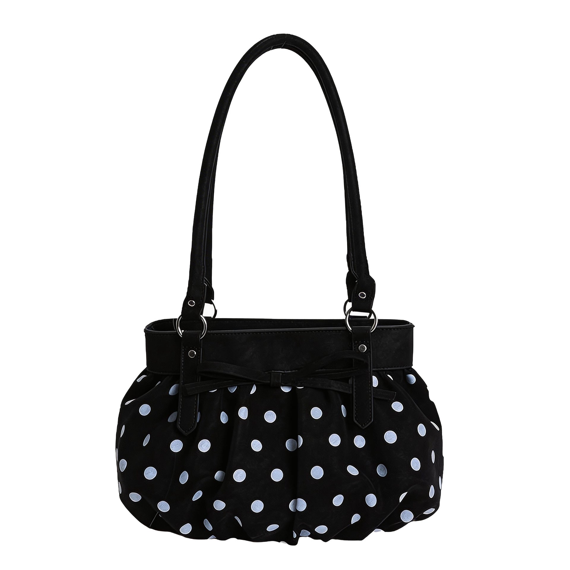 Fresh Polka Dots Bowknot Ruffled Underarm Bag 6W10BBG1381