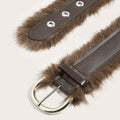 Trendy Faux Fur Wide Rivet Leather Waist Belt MK2LEEP6W6JBT55