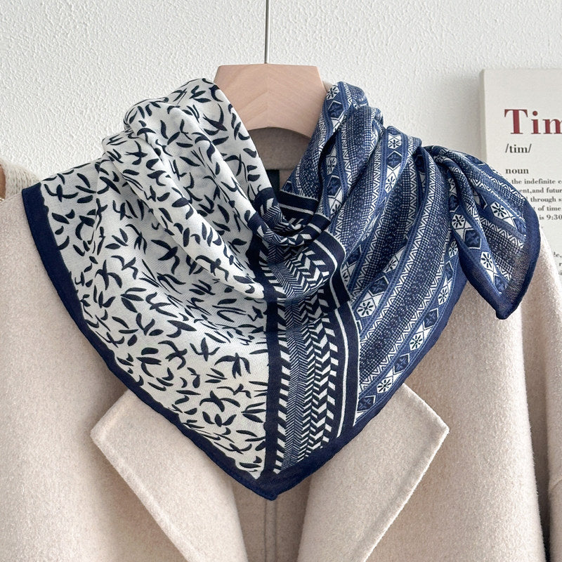 Stylish Letters Print Square Silk Scarf 6W6NSI199