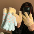Polka Dot Knit Gloves - DippedShop Wholesale - #7651