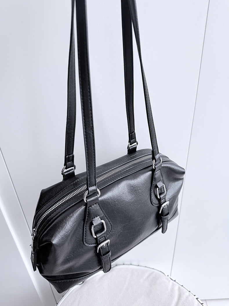 Simple Solid Color PU Shoulder Bag 6W10BBG1379