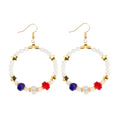 Retro Star Pendant Beaded Chain Frame Earring 8ZA6JER304L