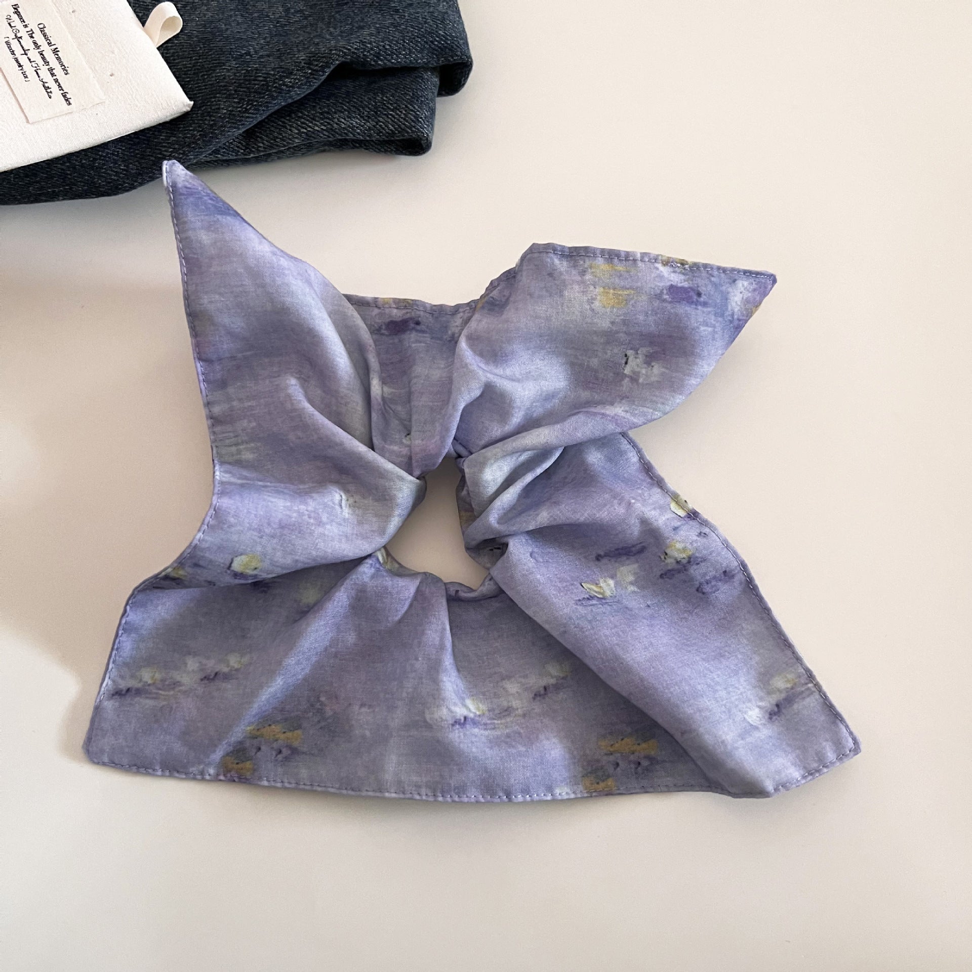 Vintage Oil-Painting Smudge Square Hair Scrunchies MK2BW6W6HSR87
