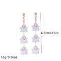 Halloween Rhinestone Skeleton Ghost Tassel Earrings 6W6JER550