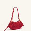 Simple Solid Color Ruffled Suede Underarm Bag 6W10BBG1944