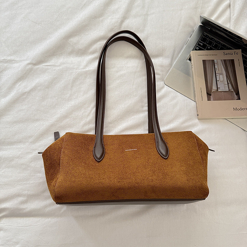 Suede Duffle Shoulder Bag - DippedShop Wholesale - #2147
