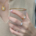 Minimalist Rhinestone Gold Pla - DippedShop Wholesale - #3715