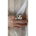 Trendy Double Layer Exaggerated Pearl Statement Ring 8ZA6JRG128L