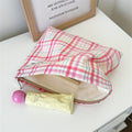 Fresh Plaid Print Large Capacity Cosmetic Bag 6C5CO273
