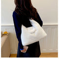 Minimalist Solid Color Large Capacity Plush Shoulder Bag 6W10BBG1927