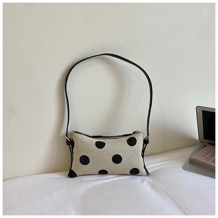 Vintage Polka Dots Canvas Shoulder Bag 6W10BBG1354