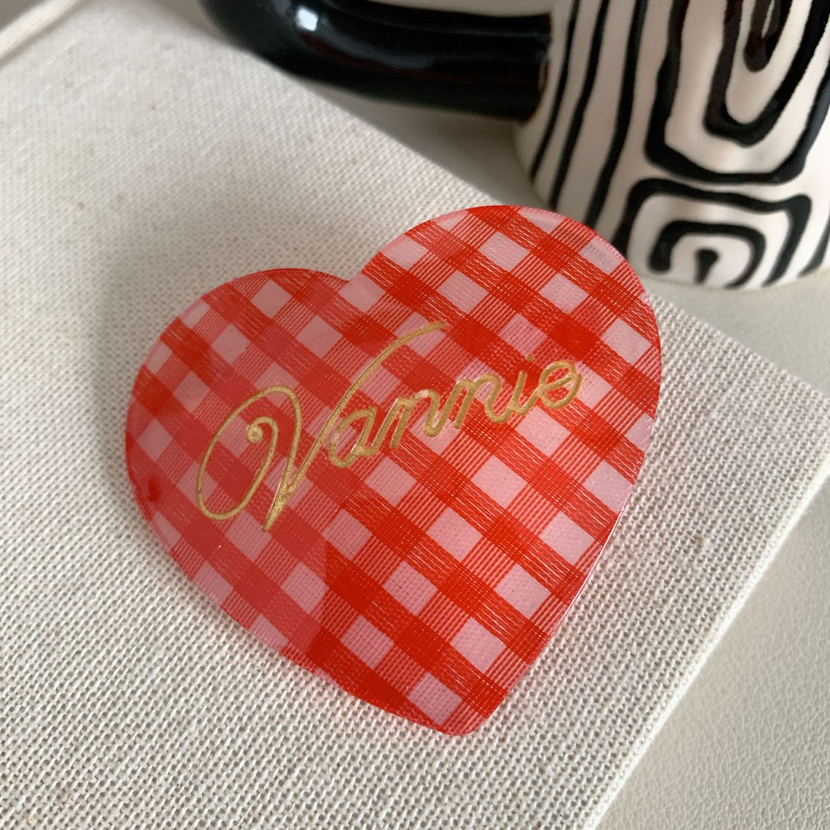 Sweet Printed Heart Acetate Hair Clip6W6HPN104
