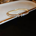 Elegant Gold Plated Rhinestones Hollow Open Bracelet 6W6JBR693