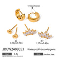 Gold Plated Rhinestone Hoops - DippedShop Wholesale - #0563