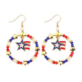 Retro Star Pendant Beaded Chain Frame Earring 8ZA6JER304L