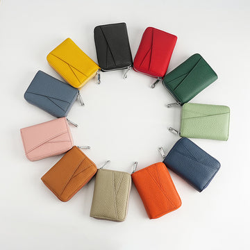 Leather Solid Color Card Case Wallets DP25C664