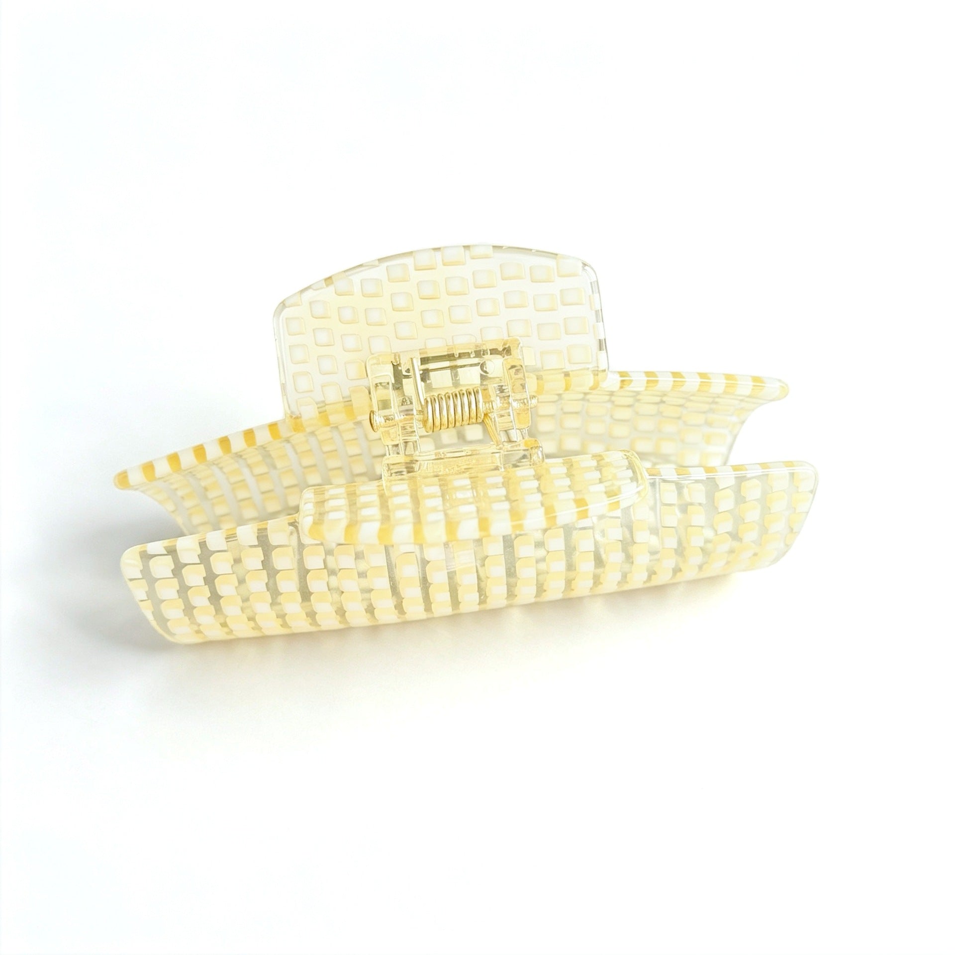 Minimalist Solid Color Plaid Acetate Hair Claw 8AS6HCP323T
