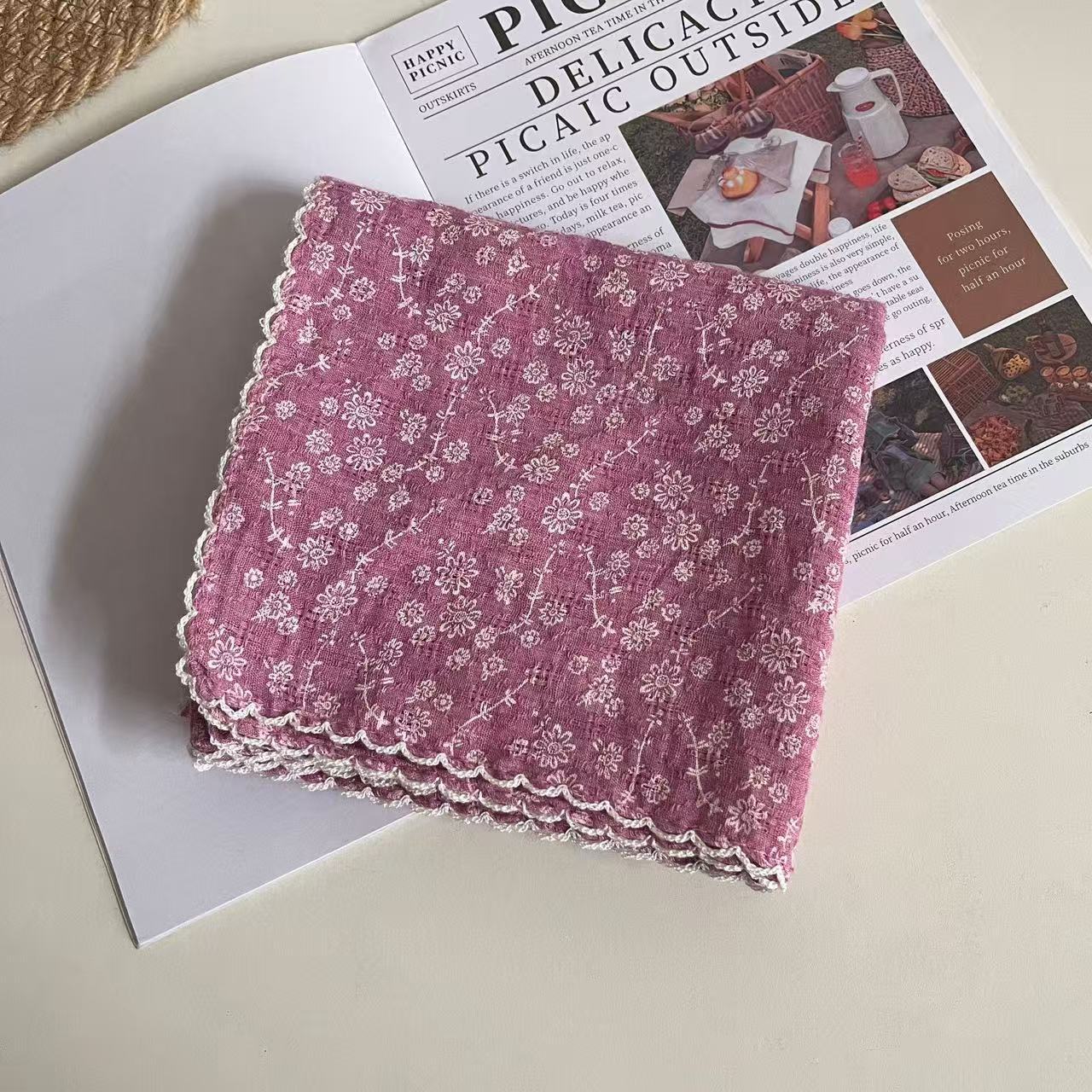 Vintage Floral Print Neckerchief Head Scarf MK2BW6W6NSI16