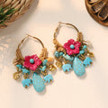 Bohemian Flower Bead Hoop Earrings - DippedShop Wholesale - #4739