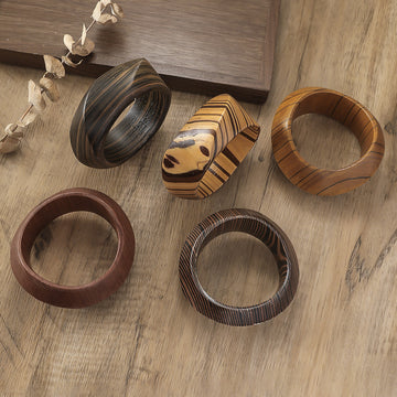 Vintage Irregular Stripe Wooden Bracelets DP25D634