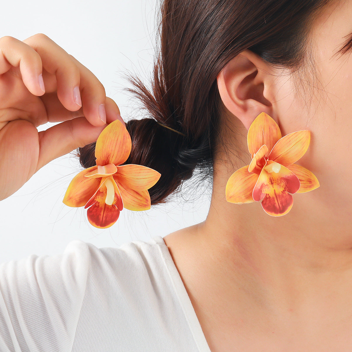 Orchid Stud Earrings - DippedShop Wholesale - #2483