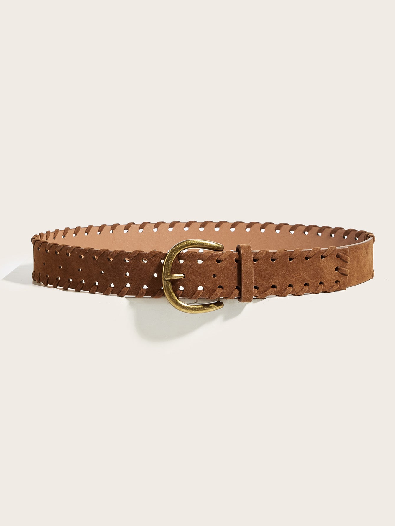 Vintage Braided Edge Pin Buckle Suede Belt MK2LEEP6W6JBT47