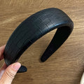 Trendy PU Woven Plaid Padded Wide Headband 6W6HBD379